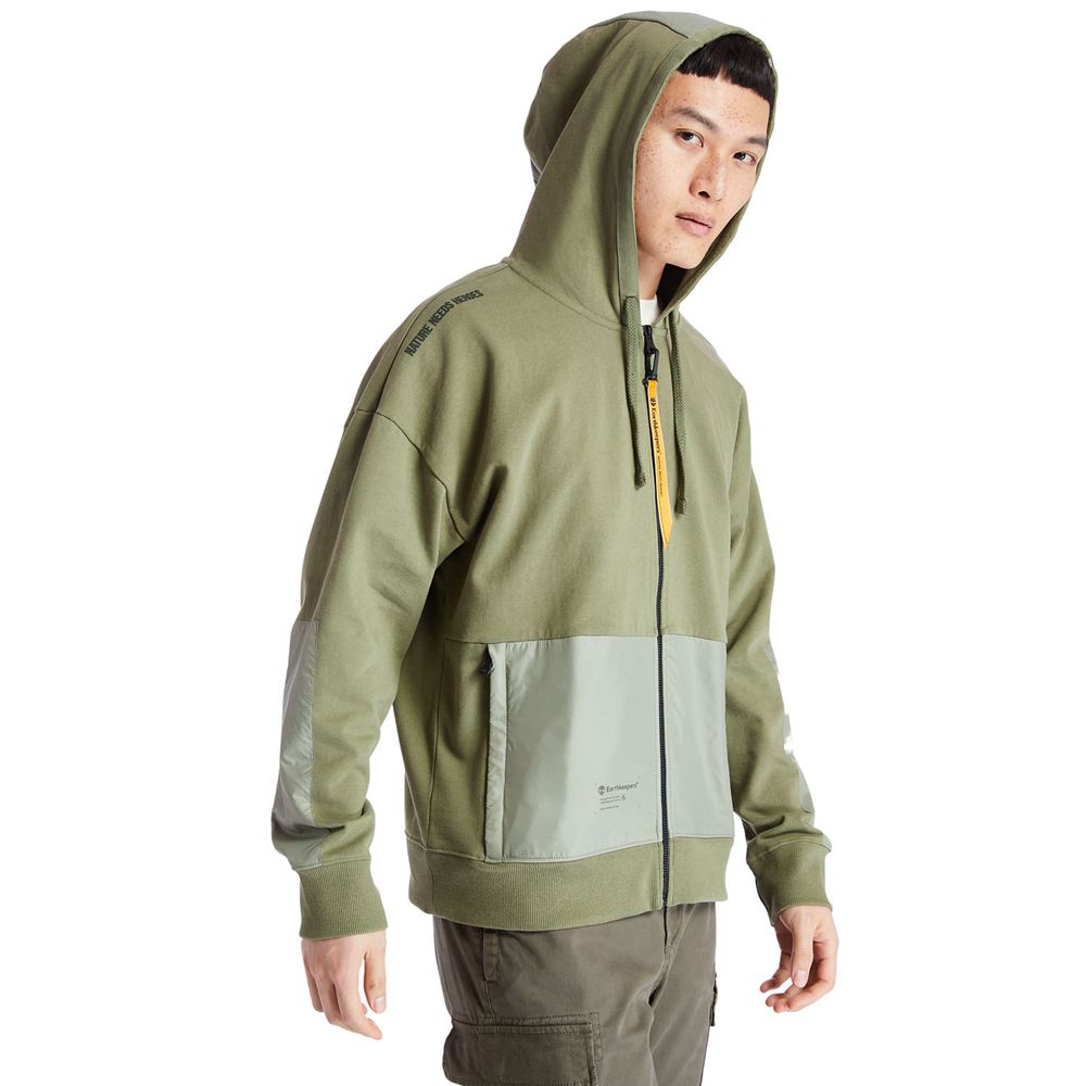 Timberland Mens Sweatshirts Ecoriginal EK+ Hoodie - Olive - India CS2791856